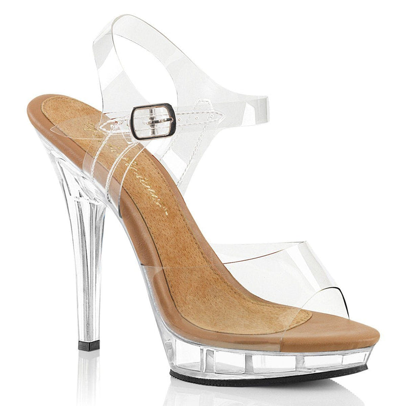 Fabulicious LIP-108 Sandal (Clear-Tan/Clear)