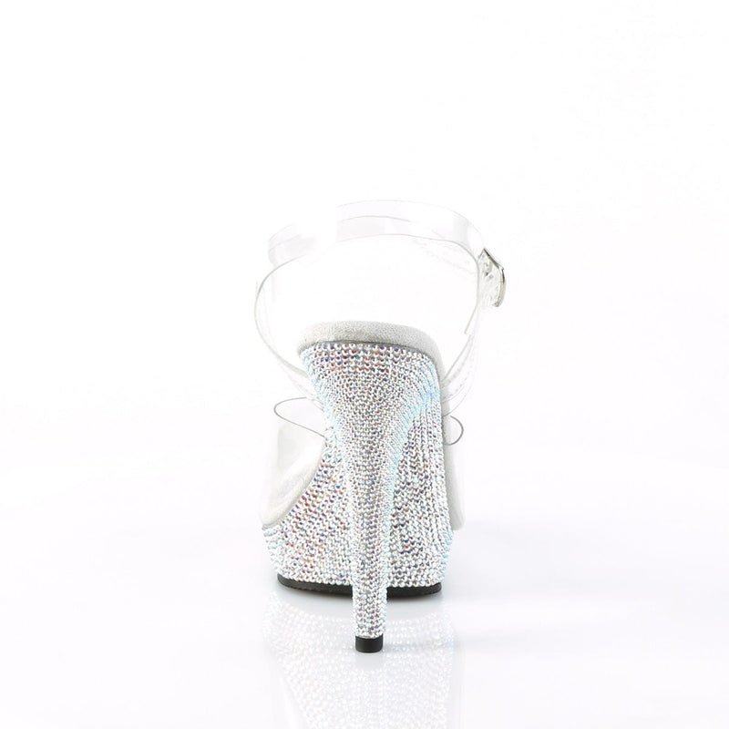 Fabulicious LIP-108DM Sandal (Clear/Silver Multi Rhinestone)