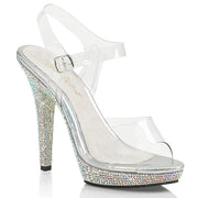 Fabulicious LIP-108DM Sandal (Clear/Silver Multi Rhinestone)
