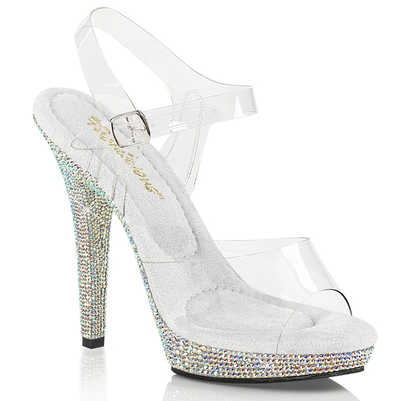 Fabulicious LIP-108DM Sandal (Clear/Silver Multi Rhinestone)
