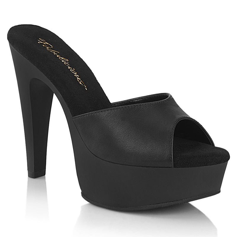 Fabulicious MARTINI-501 Slide (Black Faux Leather/Black Matte)