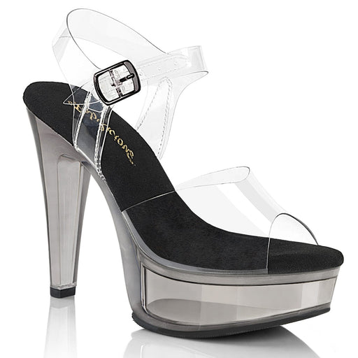 Fabulicious MARTINI-508 Sandal (Clear-Black/Smoke Tinted)