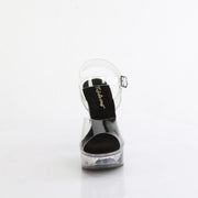 Fabulicious MARTINI-508 Sandal (Clear-Black/Smoke Tinted)