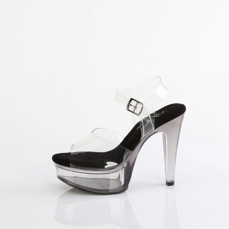 Fabulicious MARTINI-508 Sandal (Clear-Black/Smoke Tinted)