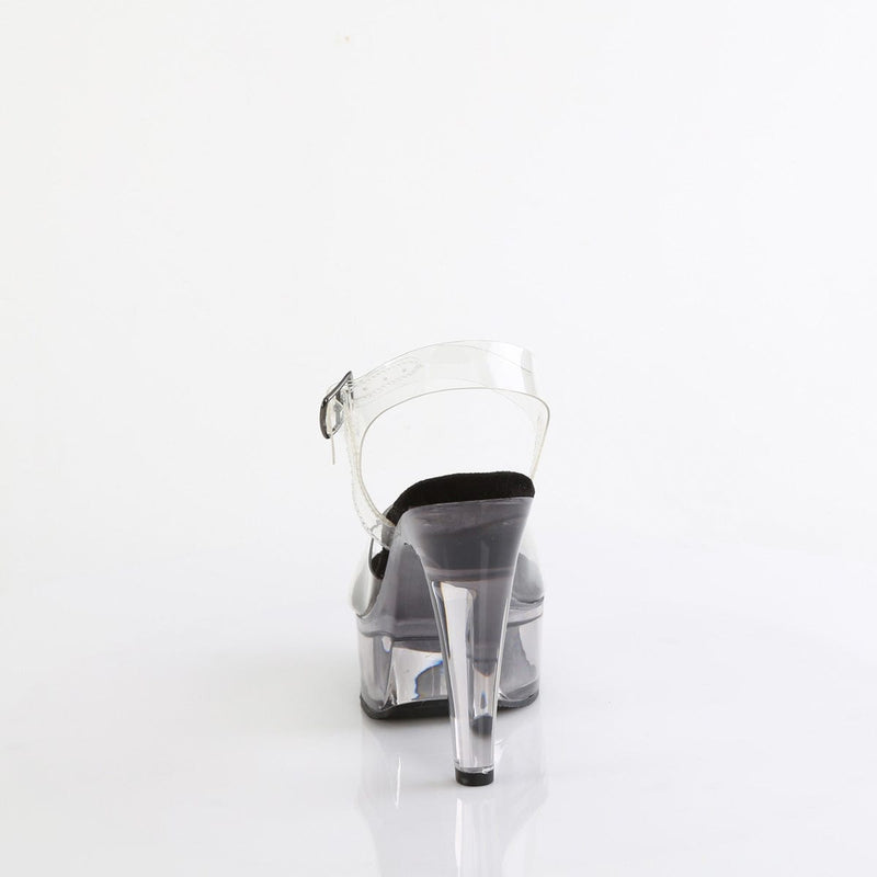 Fabulicious MARTINI-508 Sandal (Clear-Black/Smoke Tinted)