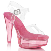 Fabulicious MARTINI-508 Sandal (Clear-Pink/Pink Tinted)