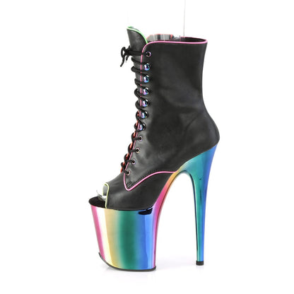 FLAMINGO-1021RC-02 Black Patent/Rainbow Chrome Ankle Boot