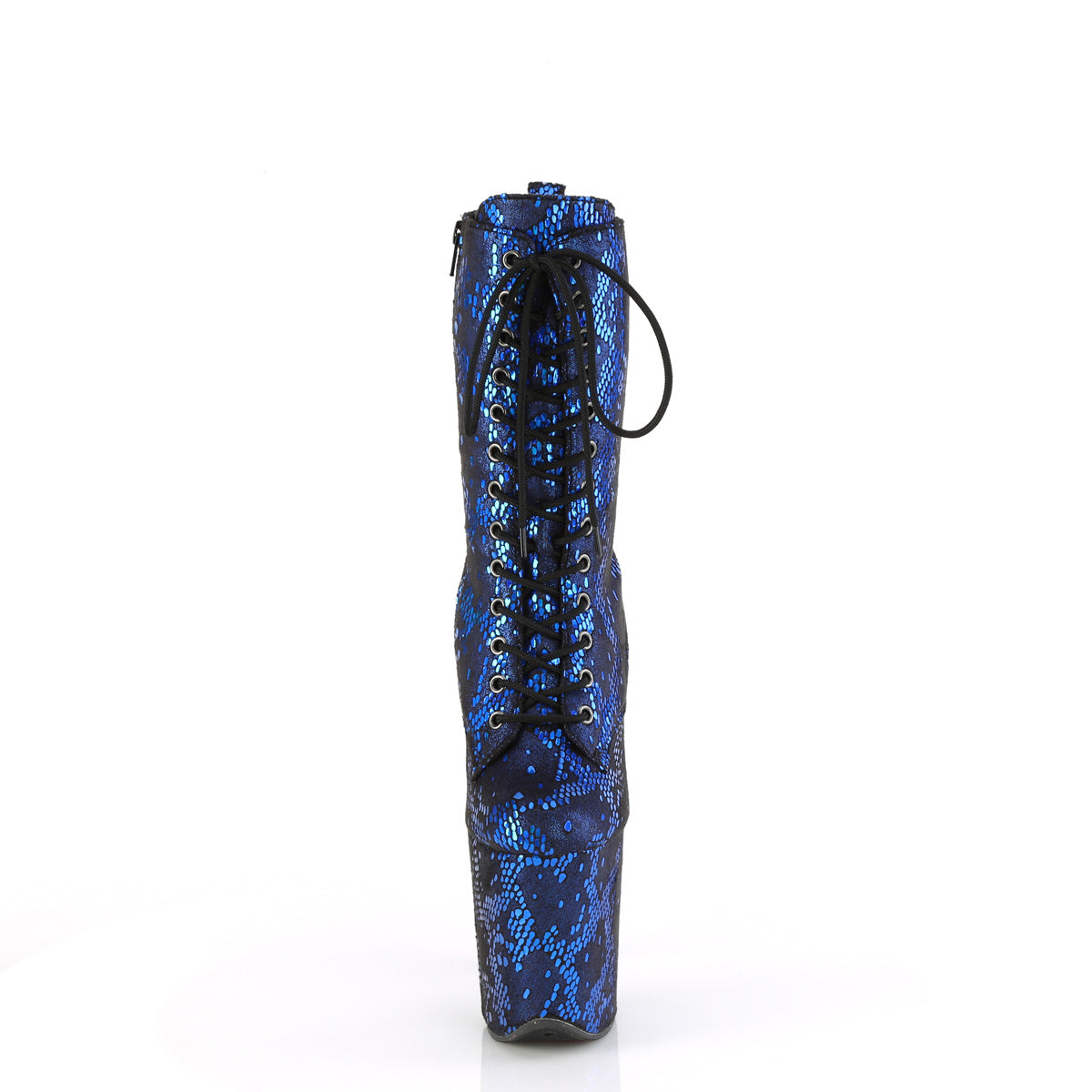 FLAMINGO-1040SPF Blue Metallic Snake Print Fabric