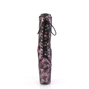 FLAMINGO-1040S Platform Baby Pink Metallic Hologram Snake Print Fabric/M Pleaser US Size (Women's): 5