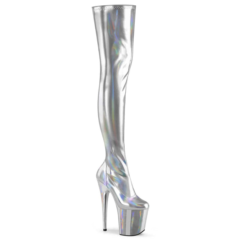 FLAMINGO-3000HWR Silver Stretch Hologram/Silver Hologram Pleaser US Size (Women's): 5