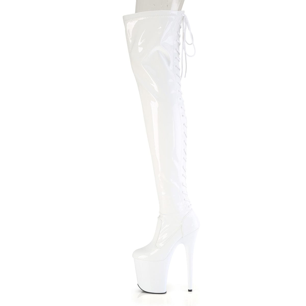 FLAMINGO-3850 White Stretch Patent/White Pleaser US Size (Women's): 5