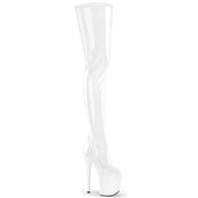 FLAMINGO-4000 White Stretch Patent/White Pleaser US Size (Women's): 5