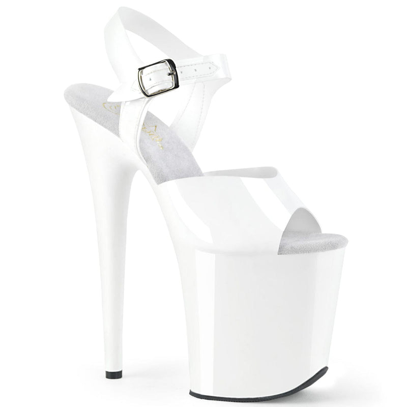 FLAMINGO-808N White (Jelly-Like) TPU/White Platform Sandal Pleaser US Size (Women's): 5