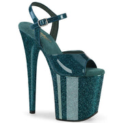 FLAMINGO-809GP Teal Glitter Patent/M Pleaser US Size (Women's): 5