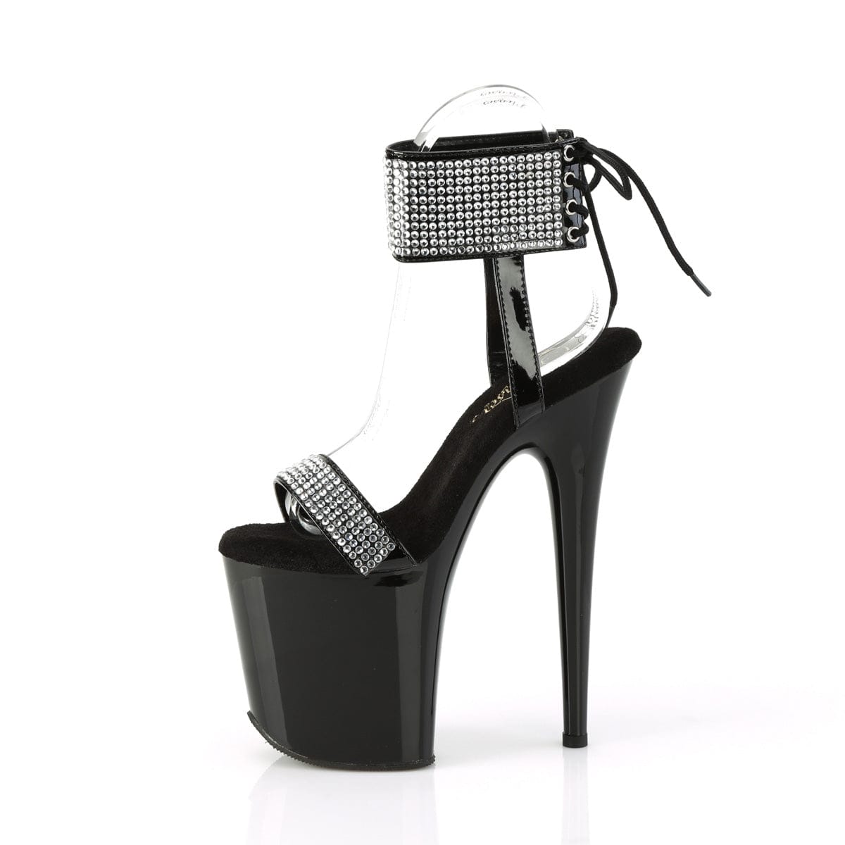 FLAMINGO-870 Black Patent-Rhinestones/Black