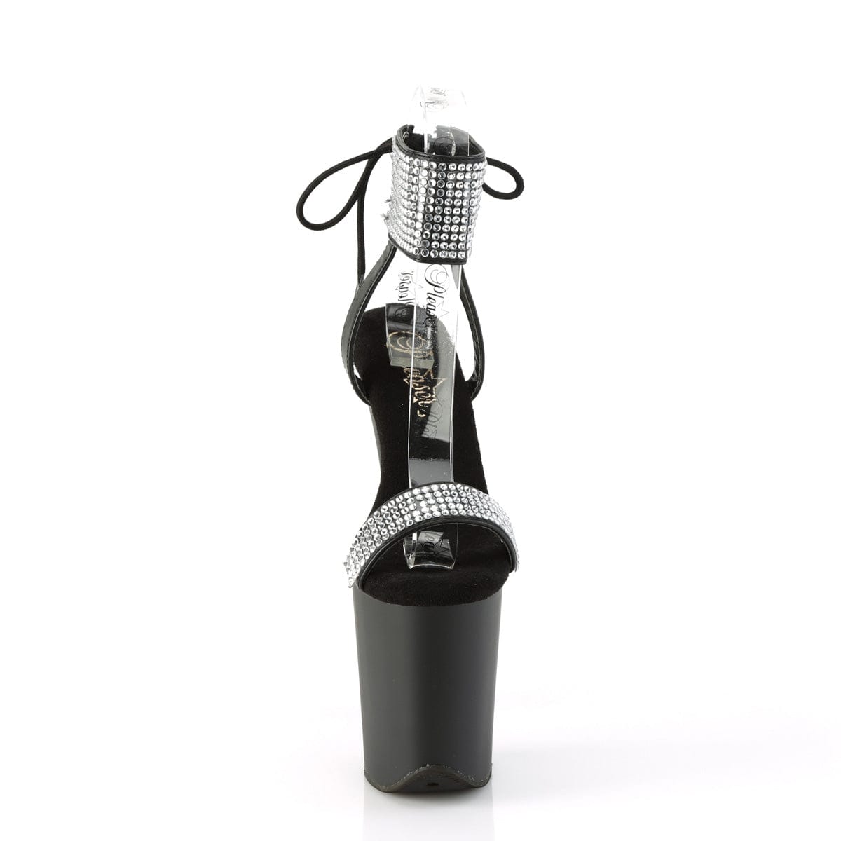 FLAMINGO-870 Black Faux Leather-Rhinestones/Black Matte