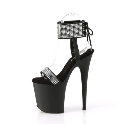 FLAMINGO-870 Black Faux Leather-Rhinestones/Black Matte