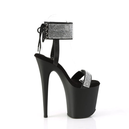 FLAMINGO-870 Black Faux Leather-Rhinestones/Black Matte