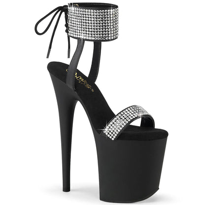 FLAMINGO-870 Black Faux Leather-Rhinestones/Black Matte