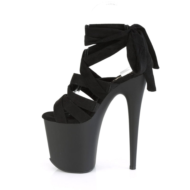 FLAMINGO-876 Black Faux Suede/Black Matte Platform Sandal Pleaser US Size (Women's): 5