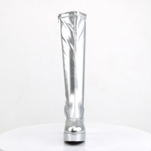 Funtasma EXOTICA-2000 Knee High Boot (Silver Stretch Patent)