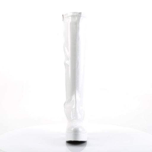 Funtasma EXOTICA-2000 Knee High Boot (White Stretch Patent)