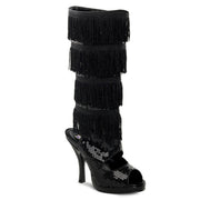 Funtasma FLAPPER-168 Knee High Boot (Black Sequins)