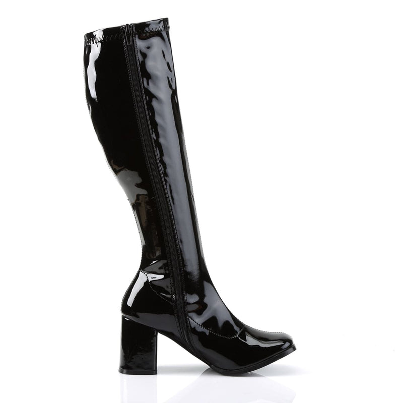 Funtasma GOGO-300 Knee High Boot (Black Stretch Patent)