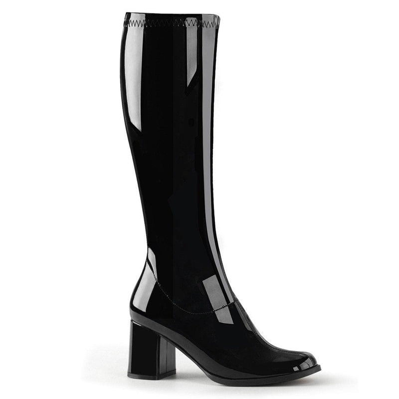 Funtasma GOGO-300 Knee High Boot (Black Stretch Patent)