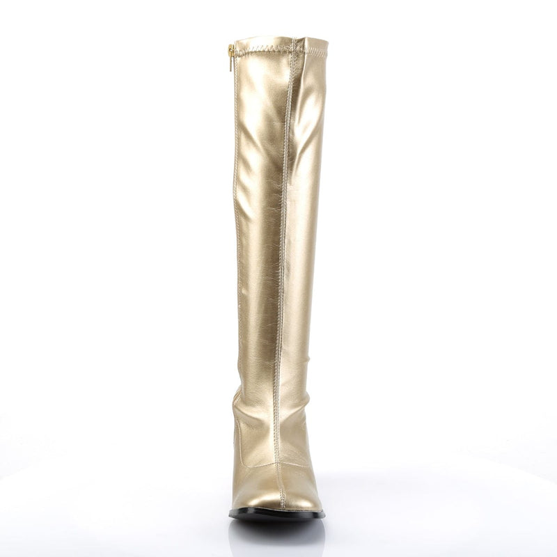 Funtasma GOGO-300 Knee High Boot (Gold Stretch Pu)
