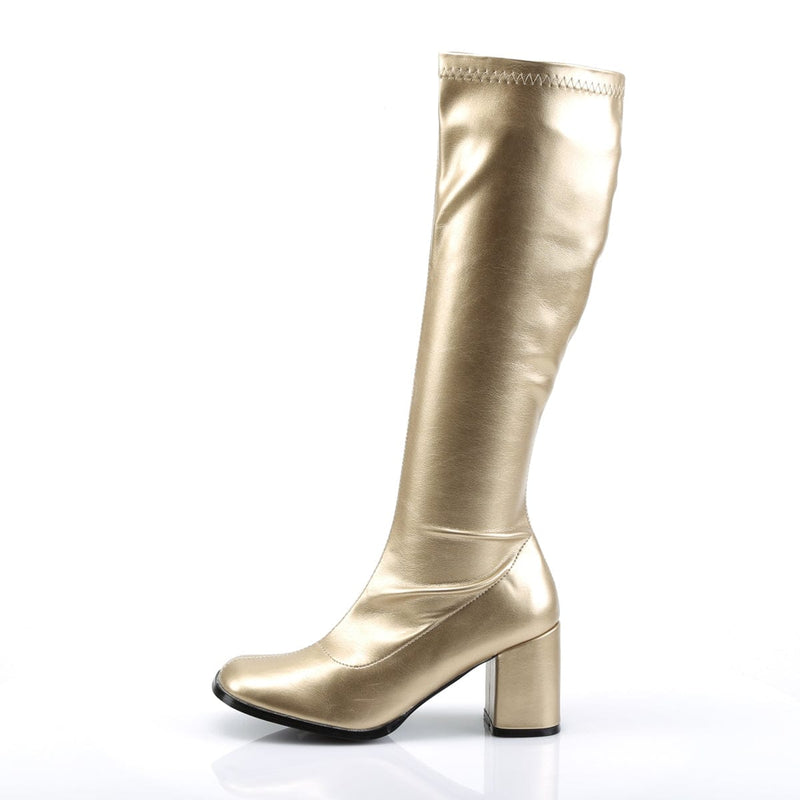 Funtasma GOGO-300 Knee High Boot (Gold Stretch Pu)