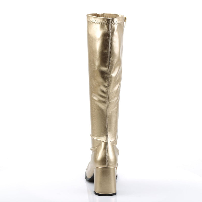 Funtasma GOGO-300 Knee High Boot (Gold Stretch Pu)