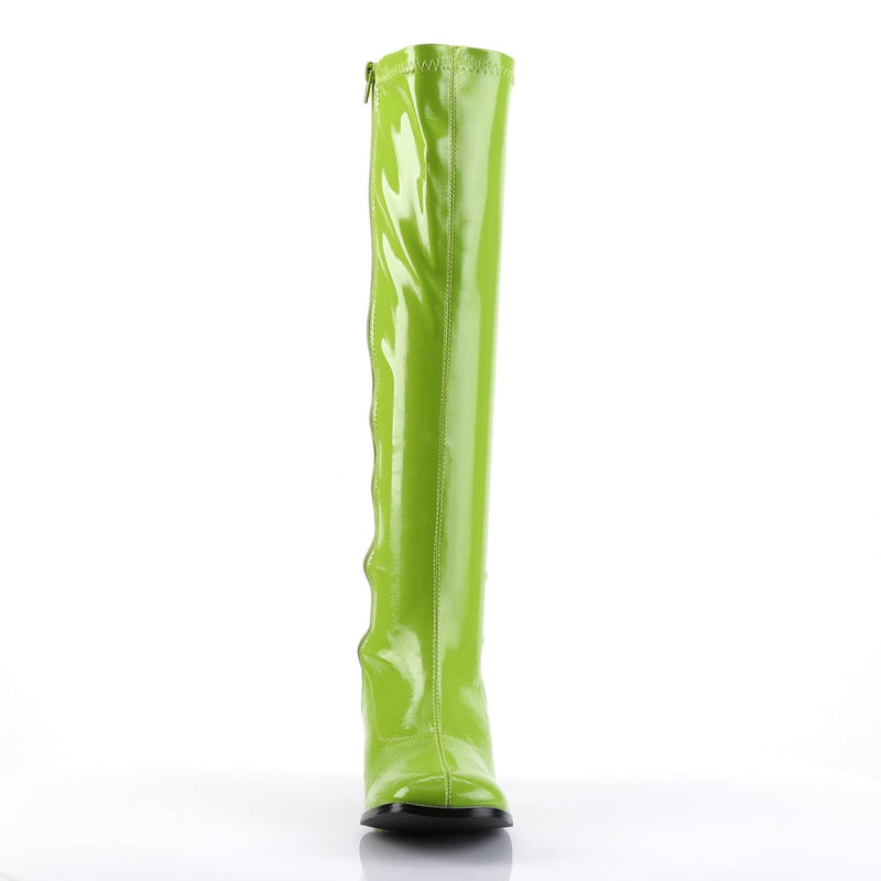 Funtasma GOGO-300 Knee High Boot (Lime Green Stretch Patent)