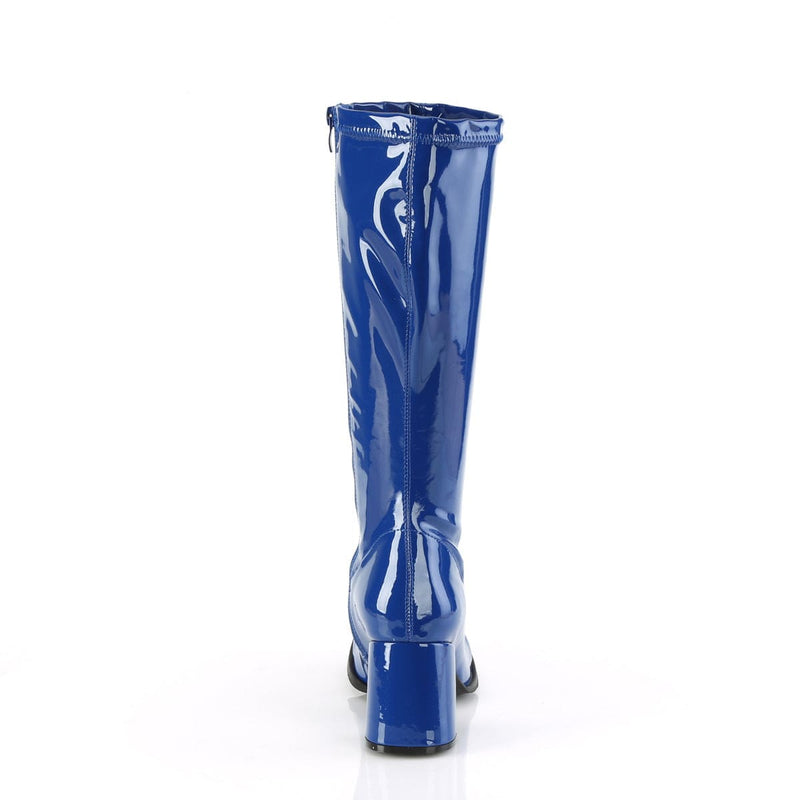 Funtasma GOGO-300 Knee High Boot (Navy Blue Stretch Patent)
