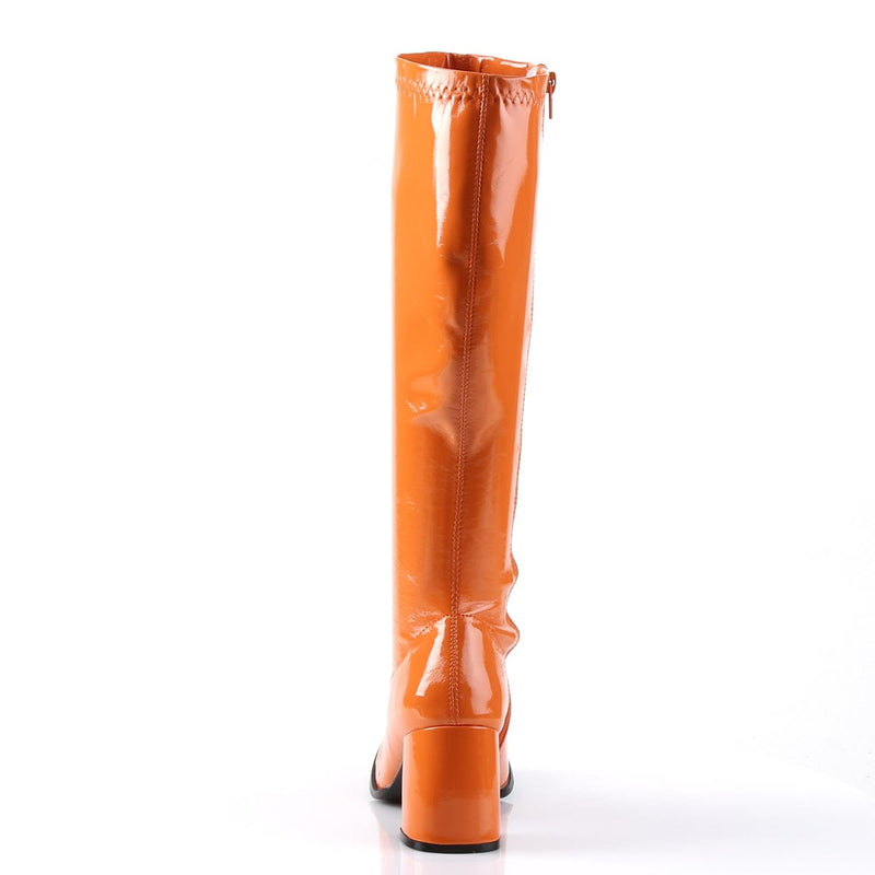 Funtasma GOGO-300 Knee High Boot (Orange Stretch Patent)