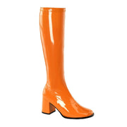 Funtasma GOGO-300 Knee High Boot (Orange Stretch Patent)