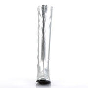 Funtasma GOGO-300 Knee High Boot (Silver Metallic Stretch Pu)