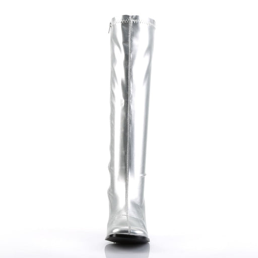Funtasma GOGO-300 Knee High Boot (Silver Metallic Stretch Pu)