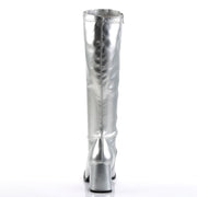 Funtasma GOGO-300 Knee High Boot (Silver Metallic Stretch Pu)
