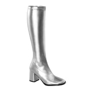 Funtasma GOGO-300 Knee High Boot (Silver Metallic Stretch Pu)