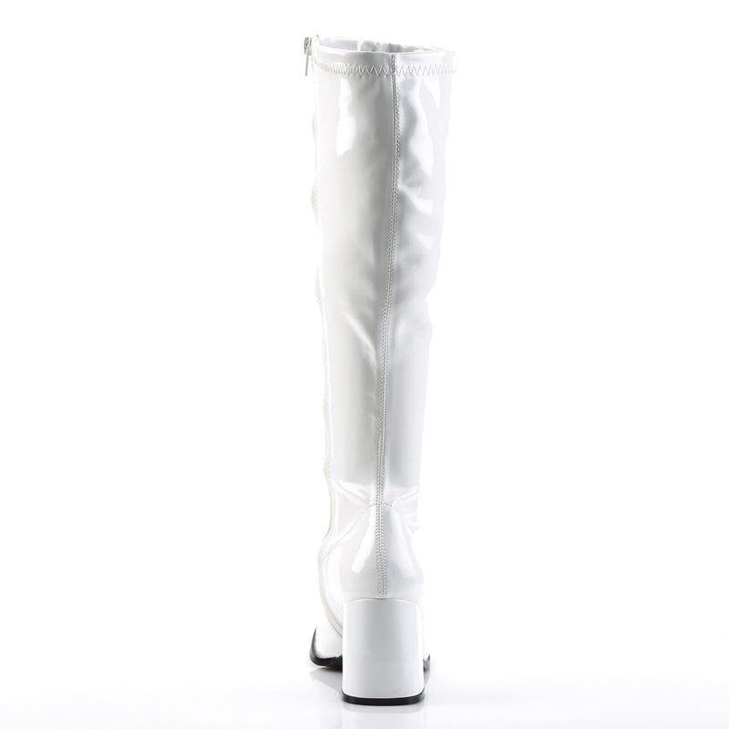 Funtasma GOGO-300 Knee High Boot (White Stretch Patent)