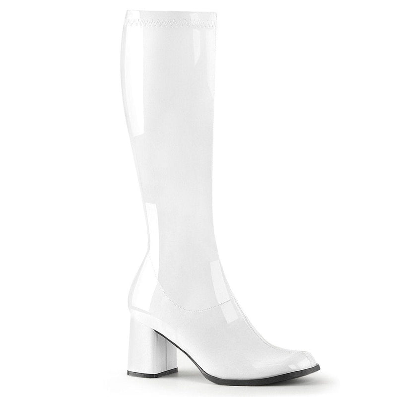 Funtasma GOGO-300 Knee High Boot (White Stretch Patent)
