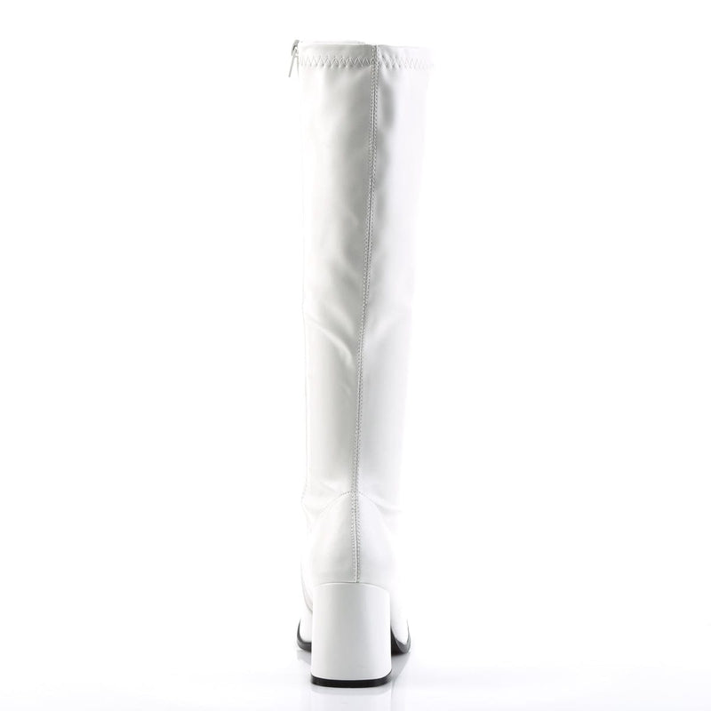 Funtasma GOGO-300 Knee High Boot (White Stretch Pu)