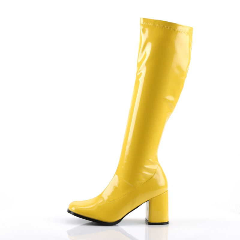 Funtasma GOGO-300 Knee High Boot (Yellow Stretch Patent)