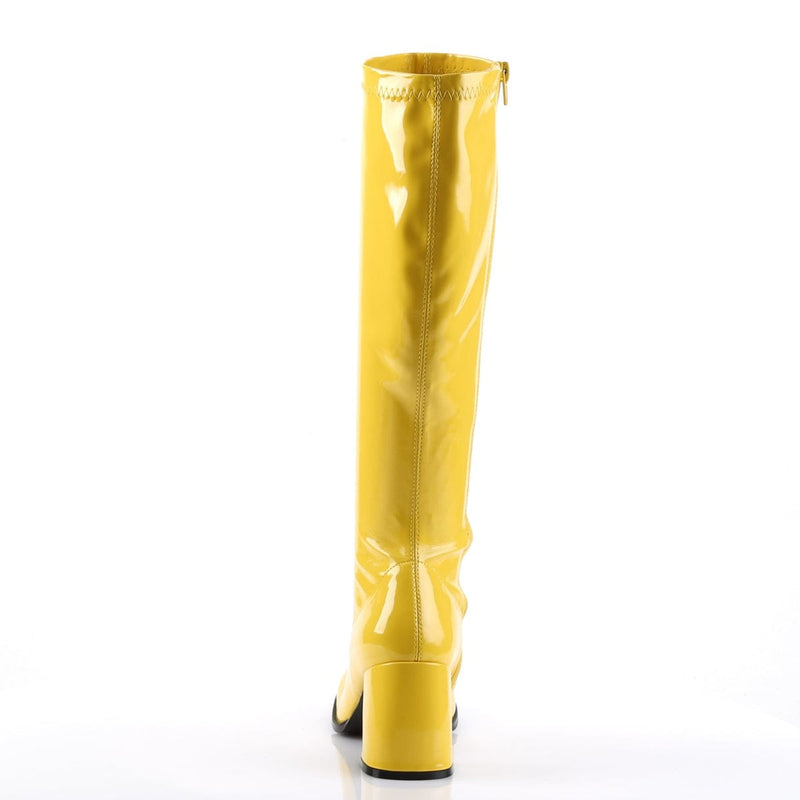 Funtasma GOGO-300 Knee High Boot (Yellow Stretch Patent)
