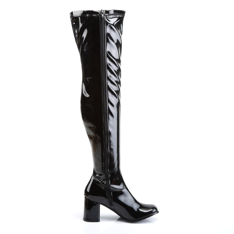 Funtasma GOGO-3000 Knee High Boot (Black Stretch Patent)