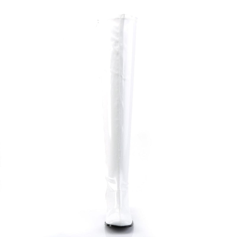 Funtasma GOGO-3000 Knee High Boot (White Stretch Patent)