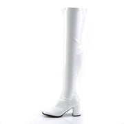 Funtasma GOGO-3000 Knee High Boot (White Stretch Patent)