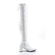 Funtasma GOGO-3000 Knee High Boot (White Stretch Patent)