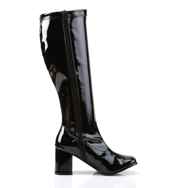 Funtasma GOGO-300WC Knee High Boot (Black Stretch Patent)